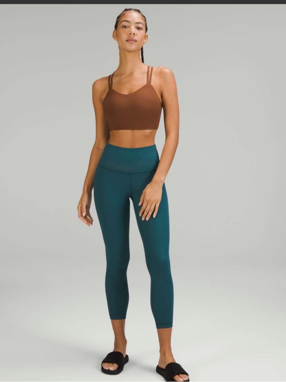 Lululemon Align Ribbed High-Rise Leggings in green jasper size 8 25in